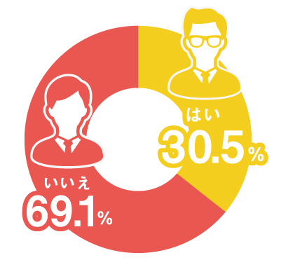 はい：30.5% いいえ：69.1%